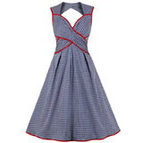 Cotton Vintage Flare Dress Casual Sundress Women Sleeveless Large Swing 1950s 60s Retro Floral Print Rockabilly