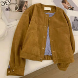 Brown Suede Stripe Lining Jacket- Outfit