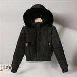 Cotton-Padded Clothes Female 2024 New Winter Add Velvet Add Thick Fashion Cotton-Padded Jacket Small Hooded Short Long-Sleeved Cotton Coat Coat-Outfit
