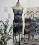 Real Shooting Sexy Sling Dress Girl Summer Babes Thin With Chest Cushion Lotion Side Ribbon Mesh Vest Dress