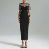 Temperament Famous Wind Dress Woman 2025 Summer New Fashion Drill Splicing High-End Slim Slimming