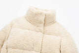 Fur Fleece Puffer Cropped Coat- Outfit