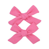 Solid Cotton Hiar Bows With Clip For Baby Girls Boutique Handmade Hair Clip Hairgrip Barrettes Hair Acesssories