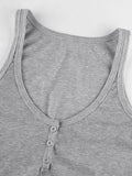 Buttoned Rib Crop Tank Top- Outfit