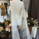 YouLaPan G41 Bridal Bolero Pearls Cape Bridal Shawl with Pearls 3M Length Evening Cape Simplicity Bride Cape Big SizeTop