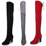 New Autumn And Winter Large Size Over The Knee Boots High And Sharp Sharpened Zipper Women