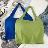 Camisole With Build-in Bras Girls Padded Tank Crop Top Summer Chic Women Soft Stretchy Cami Sleeveless