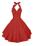 Up Back Cotton A Line Swing Tunic Dress Hepburn Vintage Halter Sundress 50s Gothic Pin Up Rockabilly Dress Cow Girl