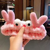 Face Hair Holder Hairbands Soft Warm Coral Fleece Bow Animal Ears Headband For Women Girls Turban Fashion Hair