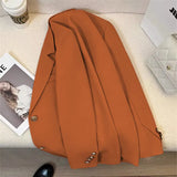 Zingj 2024 New Orange Suit Jacket Female Retro British Style Advanced Design Sense Versatile Small Suit
