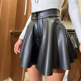 Zingj Women's 2024 New High-Waist Pu Leather Pants Skirt Show Thin Hot Girl Fashion Short Skirt Leather Pants Hot