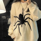 Spider Print Loose SweaterOutfit