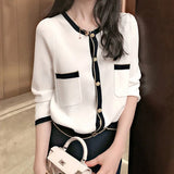 Zingj Illing High Quality Small Sweet Wind Women's Gold Button Cardigan Autumn Elegant Wind Sweater Coat Women's