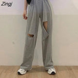 Pants Women Vintage Streetwear Fashion Clothing BF Korean Summer Casual Simple Wide Leg Solid Loose Elegant Soft