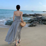 Zingj One-Line Neck, Pleated, High-Waist A-Line Dress, Black And White Striped Strapless Holiday