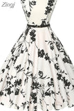 Dress Women Red Black Vintage 50s Rockabilly Robe Retro Party Feminino