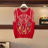 size women's 2021 spring and autumn new fashion shirt knitted sweater vest vest