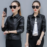 Leather Jackets and Coats Women 2019 Autumn Female Jaqueta Feminina Casual Long Sleeve Single Breasted Woman Jacket