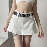 Zingj Style Age Reduction Pleated Skirt 2023 New Pocket Casual Low Waist Sexy Hot Girl Bag Hip Skirt Casual Short Skirt