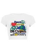 Love Peace Printed Crop Top- Outfit