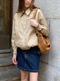 Zingj Double-Sided Wear Classic Plaid Jacket, Male And Female Harlington Lapel Casual Short Style Couple Jacket