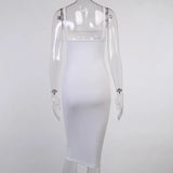 Women's Wear Winter Sexy Temperament Waist Show Slim Long Skirt Knitted Square Collar Sling