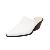 Zingj 2024 New Baotou Half Drag Female Small Square Slope With High Heel Cool Drag Fashion To Wear Bright Leather Lazy Muller Shoes-Outfit