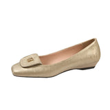 Good Wear French Retro Soft Leather Single Shoes Women's New Chinese National Style Square Head Low Heel Flat Shoes With Skirt Shallow Mouth