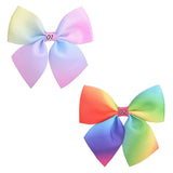 Pcs/lot Rainbow Grosgrain Ribbon Hair Bows With Clips For Girls Boutique Hair Clips Hairpins Barrettes Kids Hair