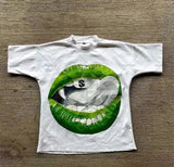 Men's T-Shirt Y2K Cotton Man Harajuku Street Hip-Hop Big Eyes Mouth Pattern Printing Super Classic 211-1-Outfit