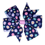 Printed Flower Hair Bows With Clip For Baby Girls Grosgrain Ribbon Boutique Hair Clip Barrettes Hair Accessories