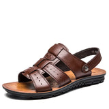Zingj New Men's Plus Size Casual Sandals 45 Cowhide Beach Shoes 46 Cool Slippers 47 Men's