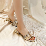 Zingj With Cool Slippers Women Wear Fashion Flat Out Women's Rhinestone Shoes Drag A Word Drag 2023 New