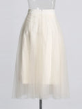 Small Senior Fashion Suit Women's 2025 New Slanted Shoulder Waist Top + Lace Mesh Skirt