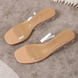 New Female Drag Fairy Outside The Wind Wearing Crystal Heel Fashion Shoes Transparent Word With High Heels Coarse