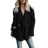 Women Winter Teddy Coat Female Warm Faux Fur England Coat Casual Oversized Soft Fluffy Fleece Jackets