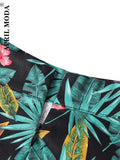 Animal Printed High Waist Women Pleated Retro Skirt Robe De Cocktail Leaf 50s 60s Swing Casual Pinup Skirts Summer