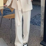 Zingj 2024 New Blazer, High Waist, Wide Leg Trousers, Two-Piece New Women's