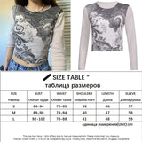 SUCHCUTE Sexy V Neck Goth Tops Dark Academia Long Sleeve Slim T-Shirts Harajuku Aesthetic Floral Printed Ladies Gothic