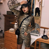 Jumpsuits Sleeveless High Neck Long Sleeve Zipper Womens Autumn Short Jumpsuit Streetwear Playsuit Fashion Female
