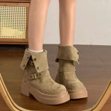 Fashion Two Wear Two-In-One Martin Boots Girl 2025 New Wilderness Wind Pine Cake Thick Bottom Over The Edge Of The Short