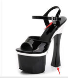 Zingj Foreign Keys Hate Day High Nightclub Super High Heels Sandals Women's Work Shoes Runway Show Pole Dancing Shoes Crystal