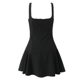 Solid Bow Tank Mini Dress l-Outfit