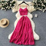Zingj Reduction Suit Female Summer Outfit 2023 New Sling Jacket Short Style Versatile Big Swing Skirt Sweet Two Sets Of