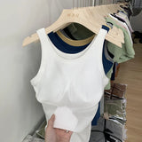 Chest Cushion Threaded Sling Sports Vest Women Wear Sleeveless Sleeveless Jacket With Backing-Proof In