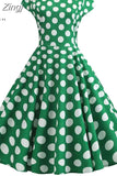 Women Summer Dress Vintage Floral Print Rockabilly Dress Robe Femme Sundress Vestidos Polka Dot Party