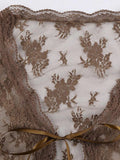 Open Front Lace Long Sleeve Crop Blouse- Outfit