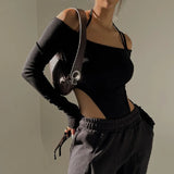 Zingj Summer New Dress Sexy Hot Girl Street Hanging Neck Sling Long Sleeve Jumpsuit