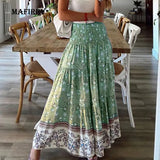 Women Printing Patchwork Long Skirt Simple Plus Size 3XL Sweet Ladies Skirt Loose Vintage All Match Streetwear