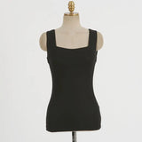 Ribbed Tank Top Women White 2021 Summer Casual Fitness Short Vest Candy Colors Knitted Off Shoulder Sexy Crop Top